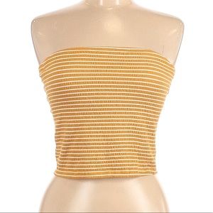 American Eagle yellow stripped tube top